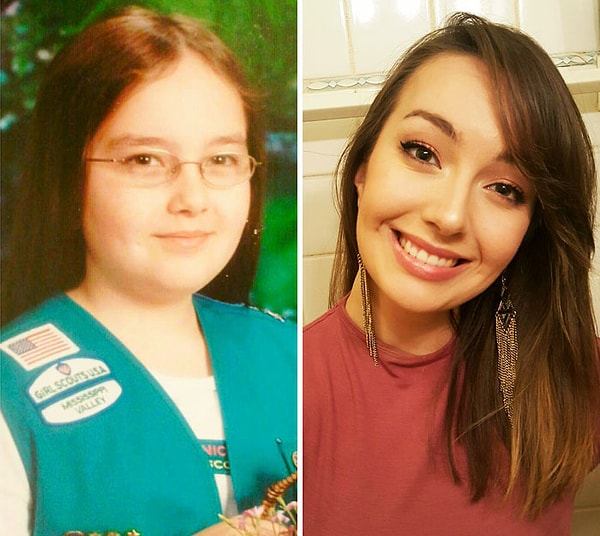 11. "Я в 4-ом классе - в 22 года. Фотограф даже заставил меня поправить очки, потому что мне нравилось носить их на кончике носа"