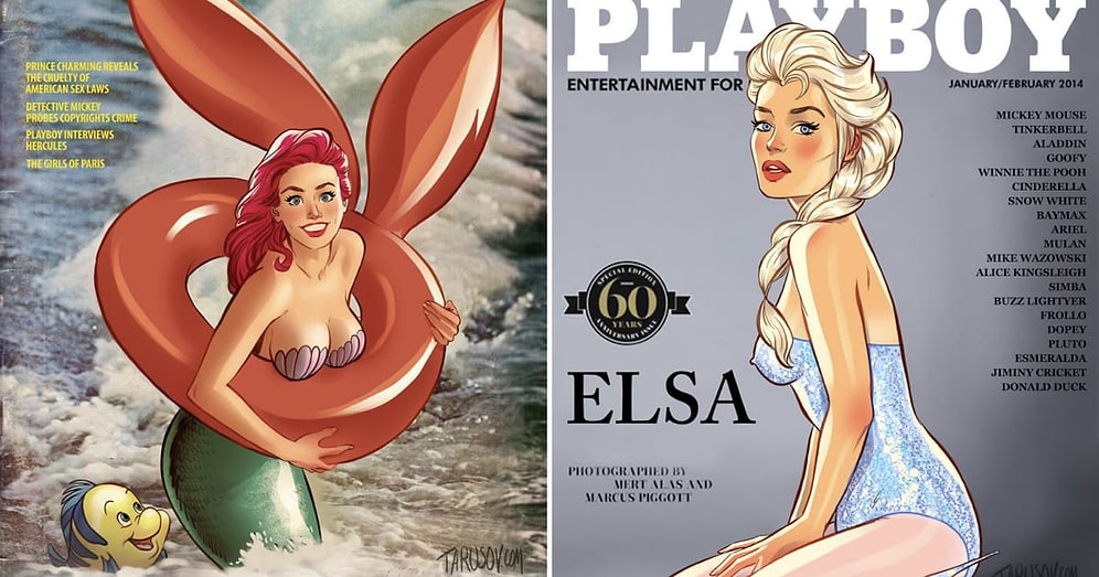 Мультики для взрослых: Если бы принцессы Диснея оказались на обложке Playboy