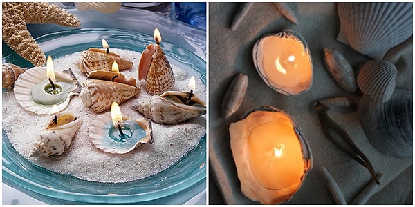 1. Свечи из морских ракушек