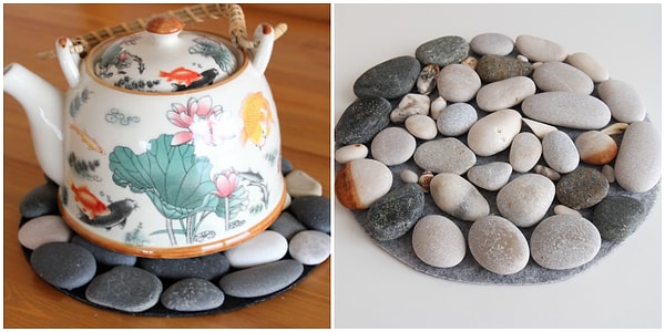 9. Подставка для чайника из камней