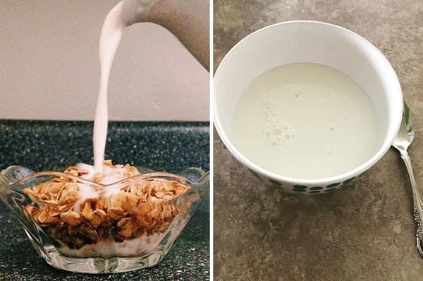 5. Заливать мюсли молоком vs. класть мюсли в молоко