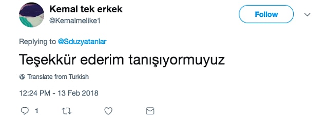 Tek erkekten yanıt gecikmedi...