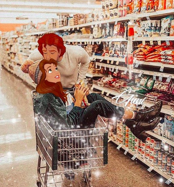 10. Белль и принц Адам: