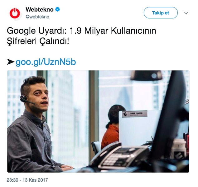 13. Elliot Alderson mu çaldı hepsini niye onun görseli?