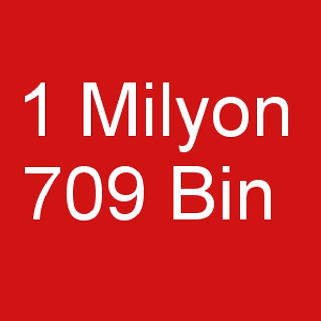 1 Milyon 709 Bin!