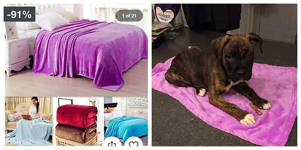 7. По-видимому, скидка 91% относилась к размеру пледа.