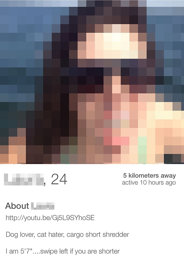 Bir adam Tinder'da dolaşırken bu kadının bio'su gözüne çarptı.