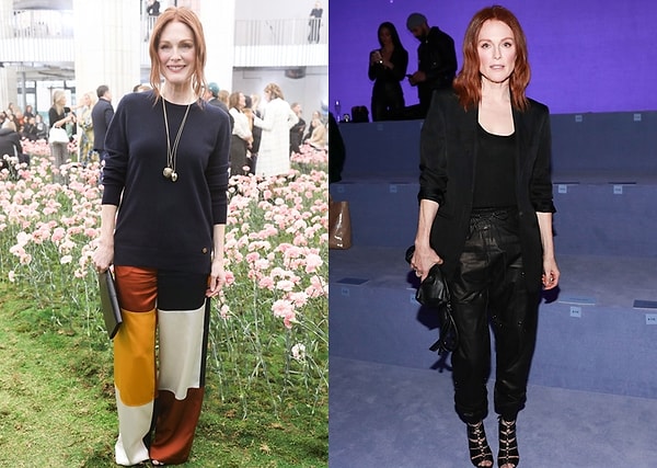 2. Оскароносная актриса Джулианна Мур почтила своим присутствием Неделю моды. Ее выбор удобных, но при этом стильных нарядов был довольно успешным.