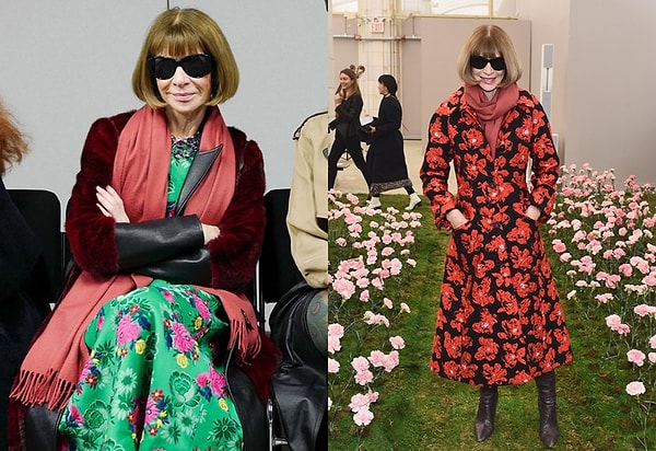 3. Королева моды, Анна Винтур, появилась на мероприятии в платьях с цветочным принтом.