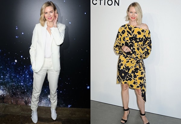 5. Всеми обожаемая Наоми Уоттс на показе Zadig & Voltaire продемонстрировала белоснежное комби, а для дефиле Michael Kors она выбрала лимонно-желтое платье с чернымм цветами от этого же дизайнера.