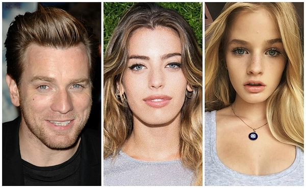 4. Юэн Макгрегор (46 лет) и его дочери Клара (22 года) и Эстер (17 лет)