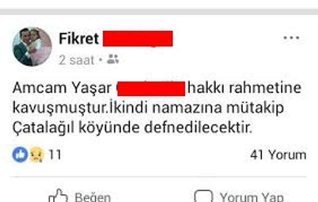 10. Facebook üzerinden ileti olarak duyurulan cenaze haberlerine ağlayan emoji koyanlar.