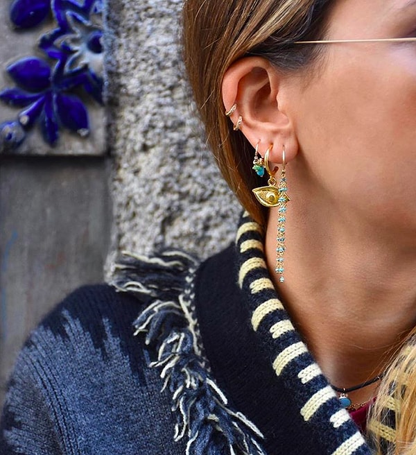 9. Не стоит ограничиваться лишь золотом, можно и бирюзы добавить...