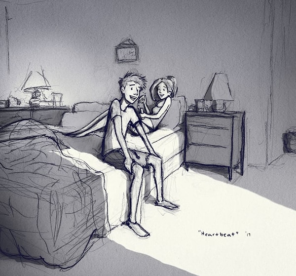 9. Но черная полоса должна была когда-нибудь закончиться! На этом рисунке вы видите тот момент, когда семья узнала, что Джордин снова беременна :)