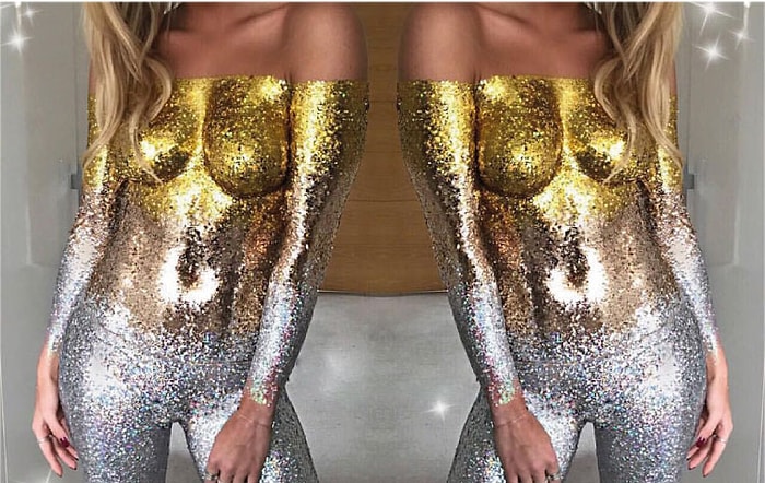 Bu Kez Parıltılı Olan Makyaj Değil: İnsanı Hipnotize Edercesine Simle Kaplanan Vücutlar