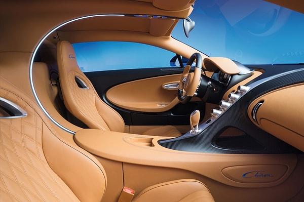 21. Bugatti Chiron'un çağın ötesindeki muhteşem iç tasarımı. 👏