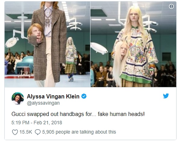 3. Модели ходили вокруг операционного стола, держа в руках копии собственных голов, а также муляжи ящериц и драконов.