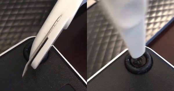 6. Подкрутить винты можно с помощью антистеплера, если в офисе нет ни одной отвертки.