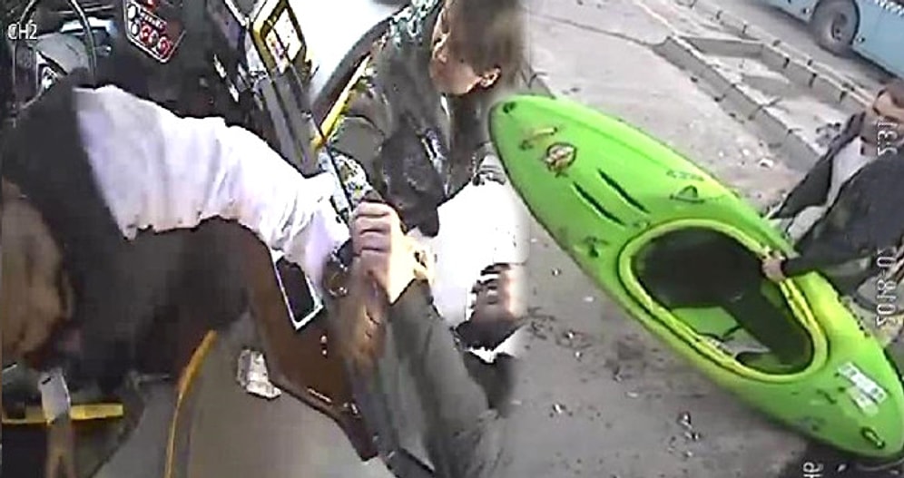 Otobüse Kanoyla Binmek İsteyenlerle Şoför Arasında Gerçekleşen Yumruklu Kavga