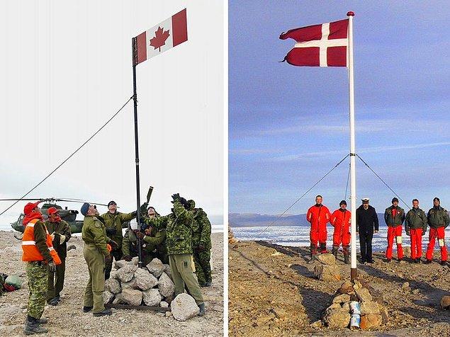 4. Kanada ve Danimarka'nın arasında paylaşamadığı Hans Adası oldukça ilginç bir çekişmeye ev sahipliği yapıyor.