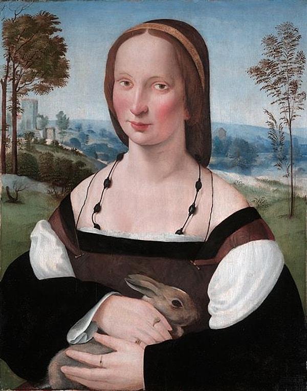 12. Lady with a rabbit, Ridolfo Ghirlandaio, 1508.