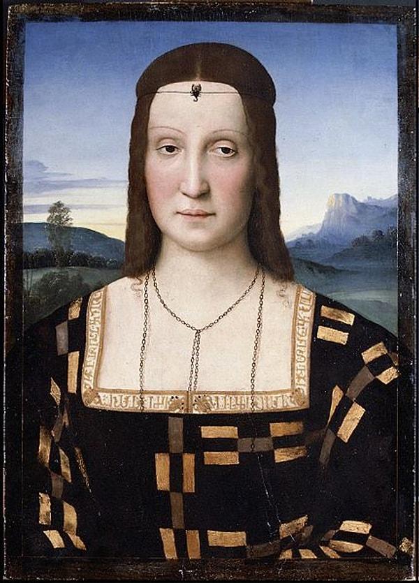 21. Portrait of Elisabetta Gonzaga, Raffaello Sanzio, 1504-1505.