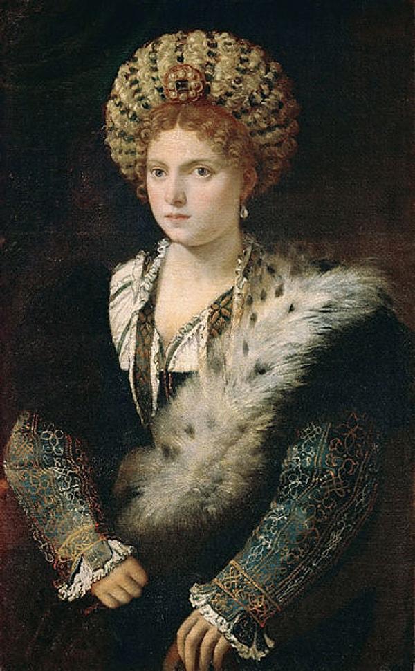 29. Portrait of Isabella d'Este, Titian, 1534-1536.