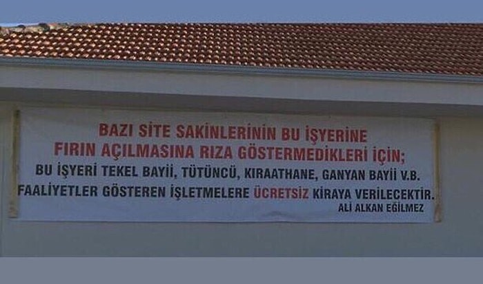 Fırın İstemeyen Site Sakinlerine İnat Dükkanını Belirli İşletmelere Ücretsiz Kiralayacağını Duyuran Adam