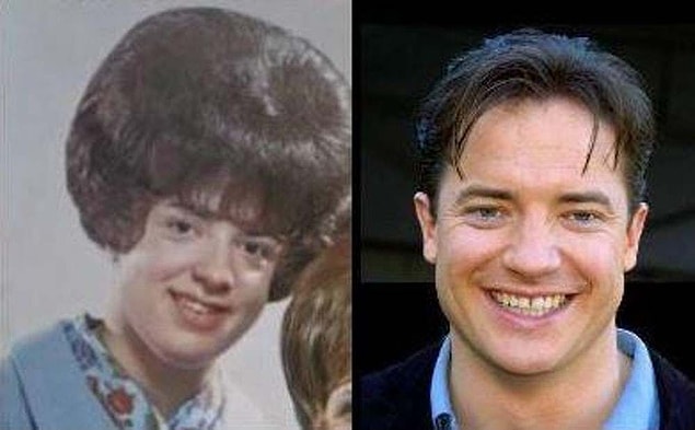 7. Brendan Fraser'ın alnı biraz açılmış. Biz diğer saç modelini daha çok beğendik...