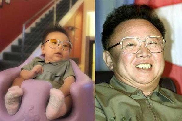 17. Bebeğin doğuştan lider oluşu! Kim Jong Il'e benzemek de kolay değil yani...