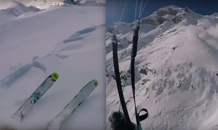 Kayak Yaparken Çığa Neden Olan Adamın Başarılı Bir Şekilde İşleyen Tehlikeden Kaçma Planı