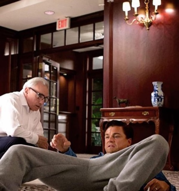 7. Мартин Скорсезе показывает молодому Леонардо Ди Каприо, как сыграть действие препарата метакуанона 😁