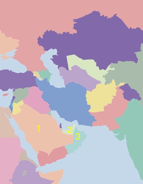 5. Отыщите на карте Объединённые Арабские Эмираты: