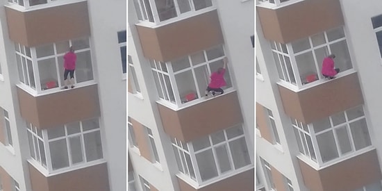 Canını Hiçe Sayarak Ölümüne Cam Silen Kadın