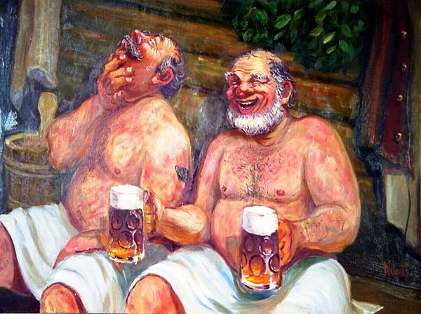 3. Пить спиртное в бане