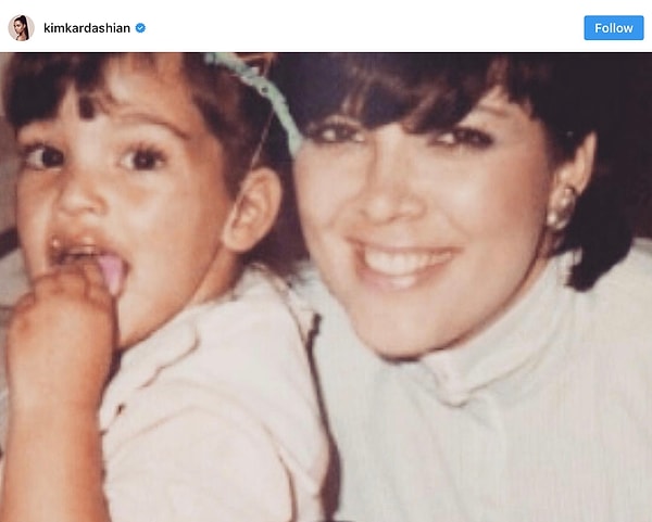 5. Уровень нежности этого старого фото Крис с малюткой Ким просто зашкаливает