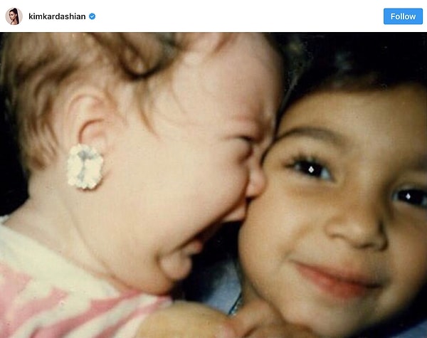 7. Первое селфи Ким и малышки Хлои!
