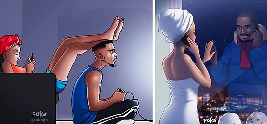 Африканская любовь, какая она? 14 правдивых иллюстраций от художника из Ганы