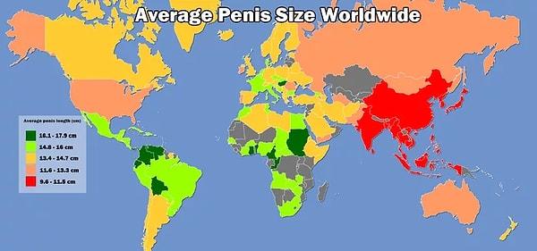Ülkedeki erkek cinsel organı büyüklüğü ise dünya ortalamasının üzerine.