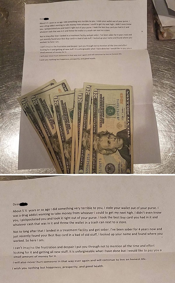 16. Человек, страдающий наркоманией, вернул украденные деньги через 5 лет.