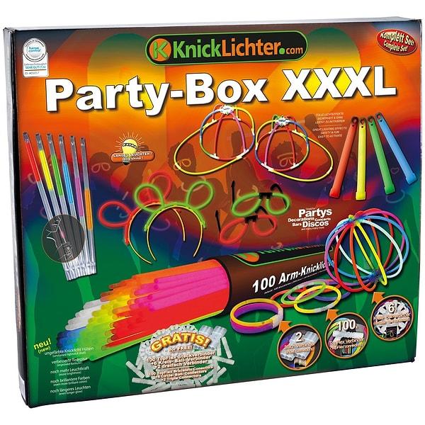 8. Rengarenk neon çubuklardan oluşan XXXL Parti Kutusu 🎁