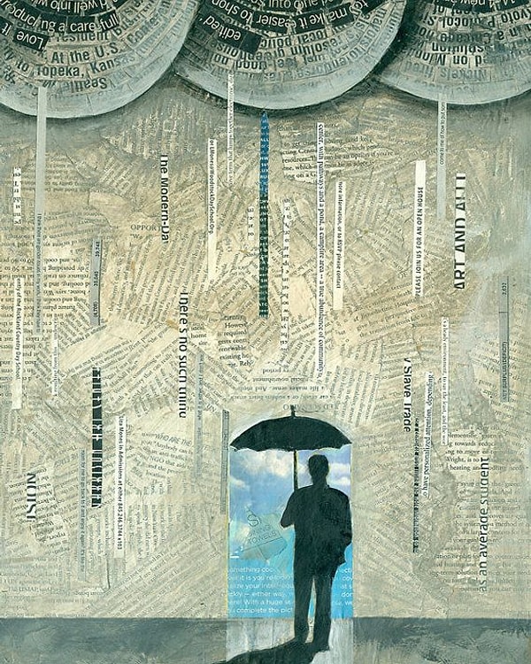 3. Теперь рассмотрим детали второго рисунка. В какой части рисунка находится человек?