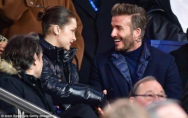 David Beckham ve Bella Hadid dün gerçekleşen Real Madrid - Paris Saint-Germain maçında resmen tanıştı...