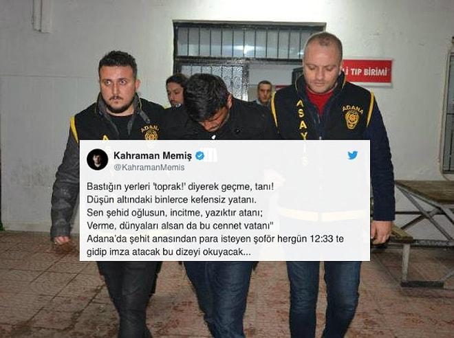 Adana'da Şehit Annesine Hakaret Eden Şoför, Her Gün Karakola Gidip İstiklal Marşı'nın Önünde İmza Atacak