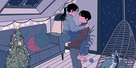 Художник из Кореи показал, как выглядят сокровенные моменты в жизни любящей пары