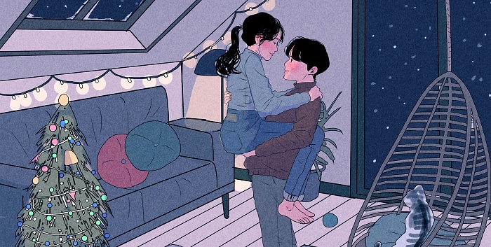 Художник из Кореи показал, как выглядят сокровенные моменты в жизни любящей пары