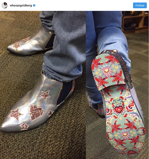 2. Да, Вупи просто обожает обувь, но не какие-нибудь обычные туфли, будь они даже от самого Маноло Бланик. Актрисе подавай обувь с характером!