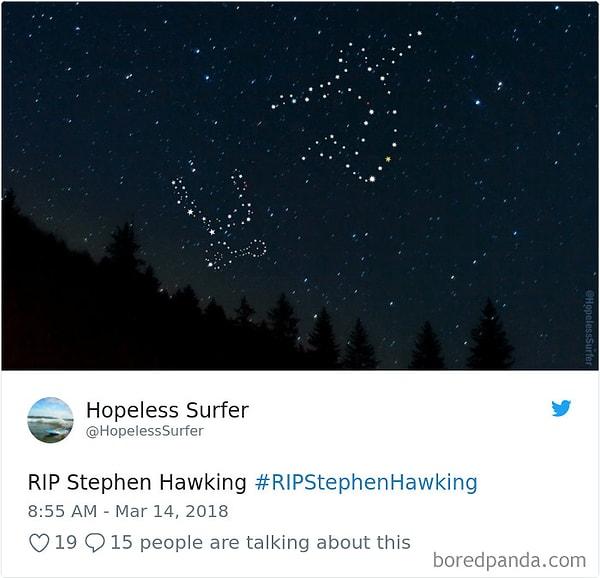 4. "Huzur içinde yat Stephen Hawking."