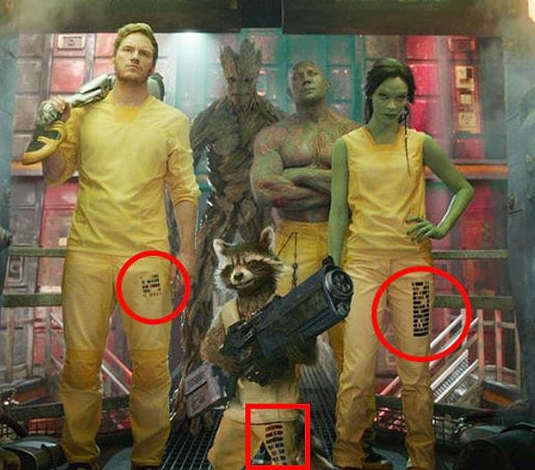 13. 'Guardians of the Galaxy'de, mahkumların bacağındaki her çizgi işledikleri bir suçu temsil ediyor.