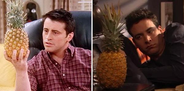 6. Joey yeni rolü için ananas ile pratik yaptı, HIMYM'da ise uzun bir süre ananas kullanıldı 🍍